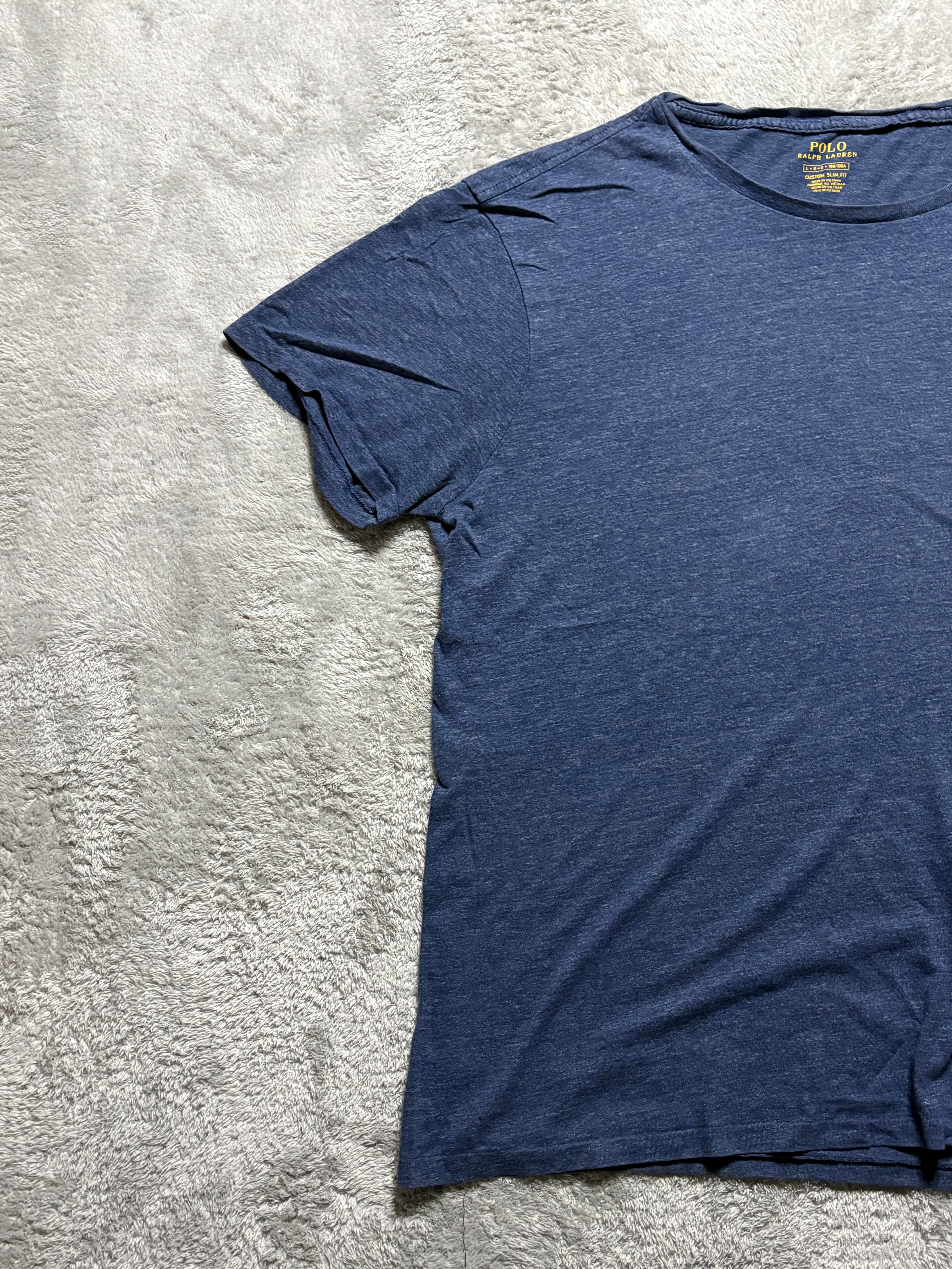 Polo Ralph Lauren Pocket T-Shirt Navy Blue Custom Slim Fit L