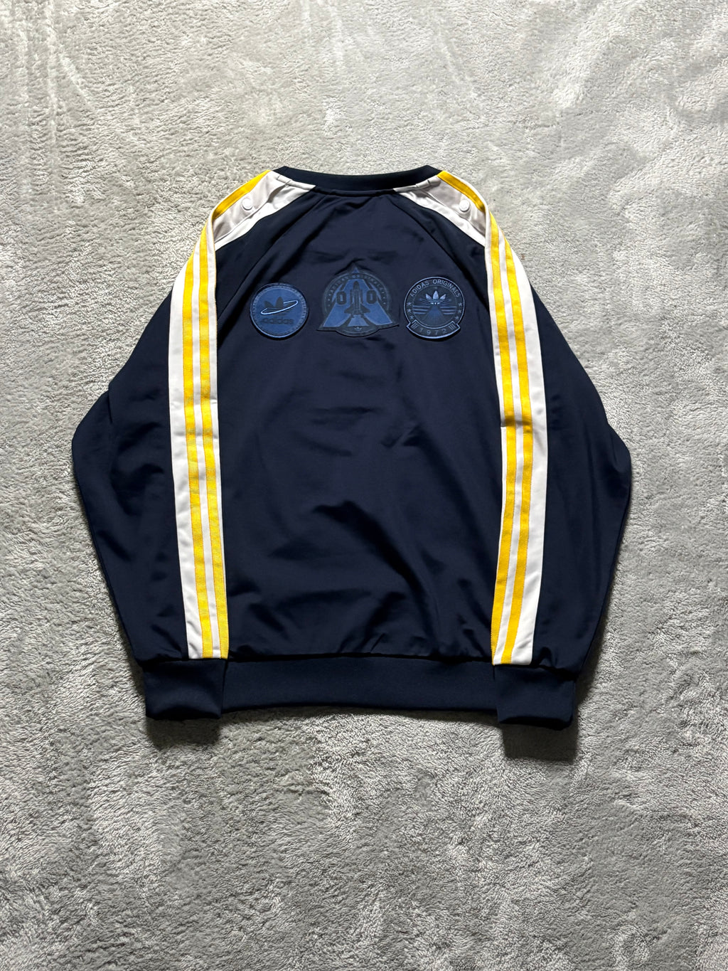 Adidas Originals Snap Button Pullover Trefoil Logo Backprint M