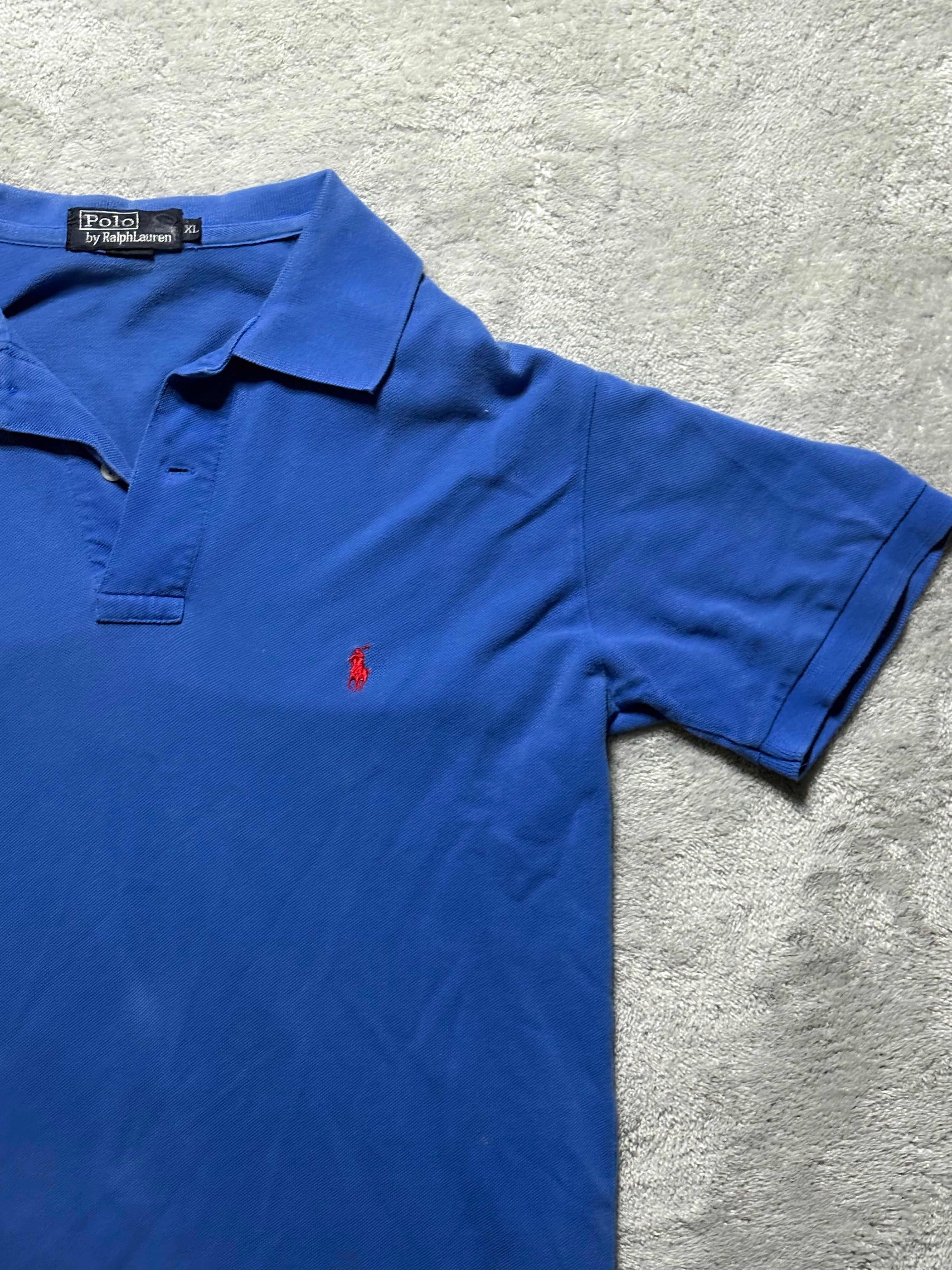 Polo Ralph Lauren Poloshirt Blau Rot Vintage XL