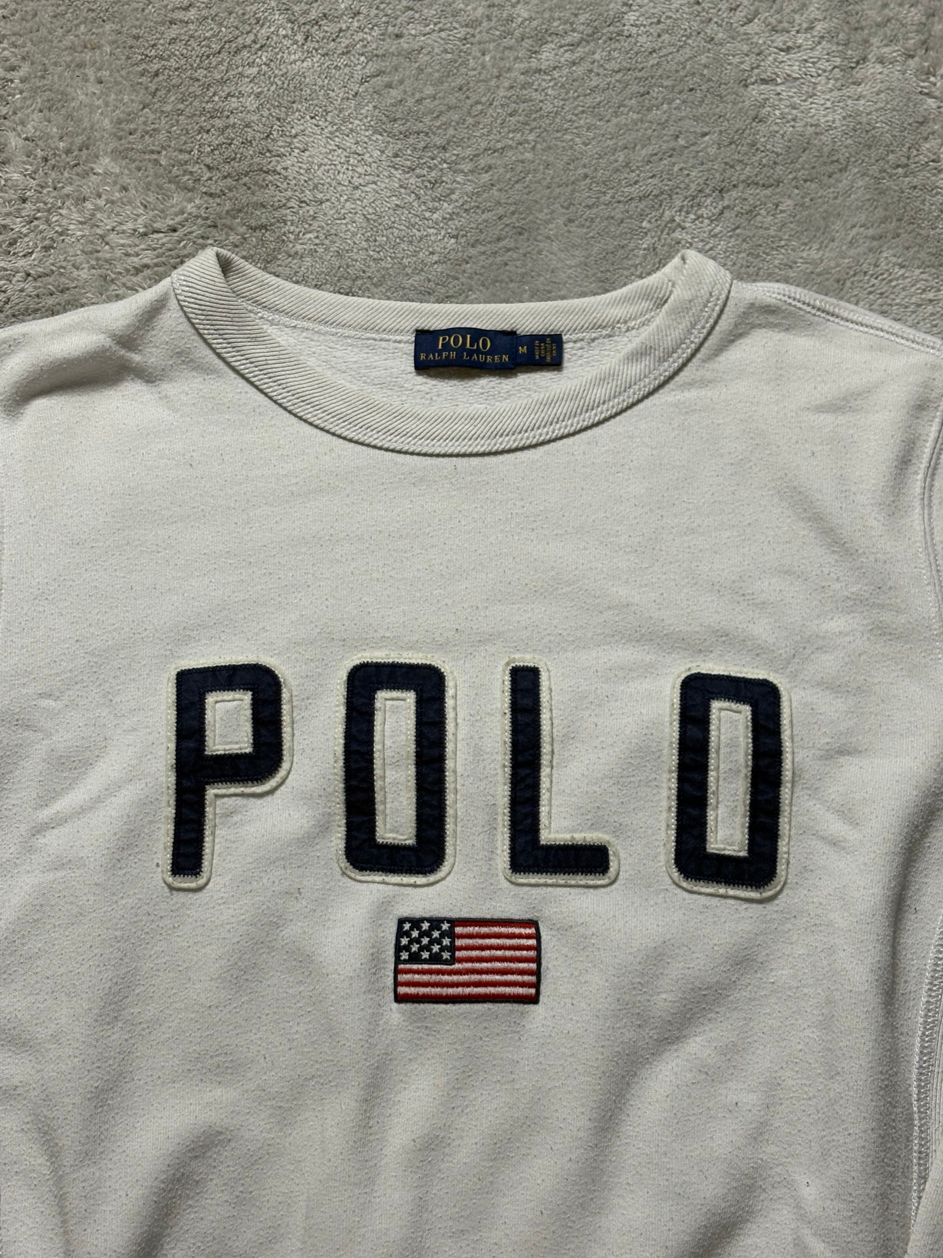Polo Ralph Lauren USA Flag Sweatshirt Weiß M