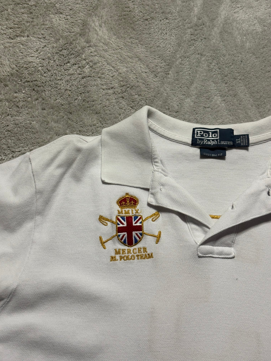 Ralph Lauren Vintage Big Pony Polo Weiß/Gold XL