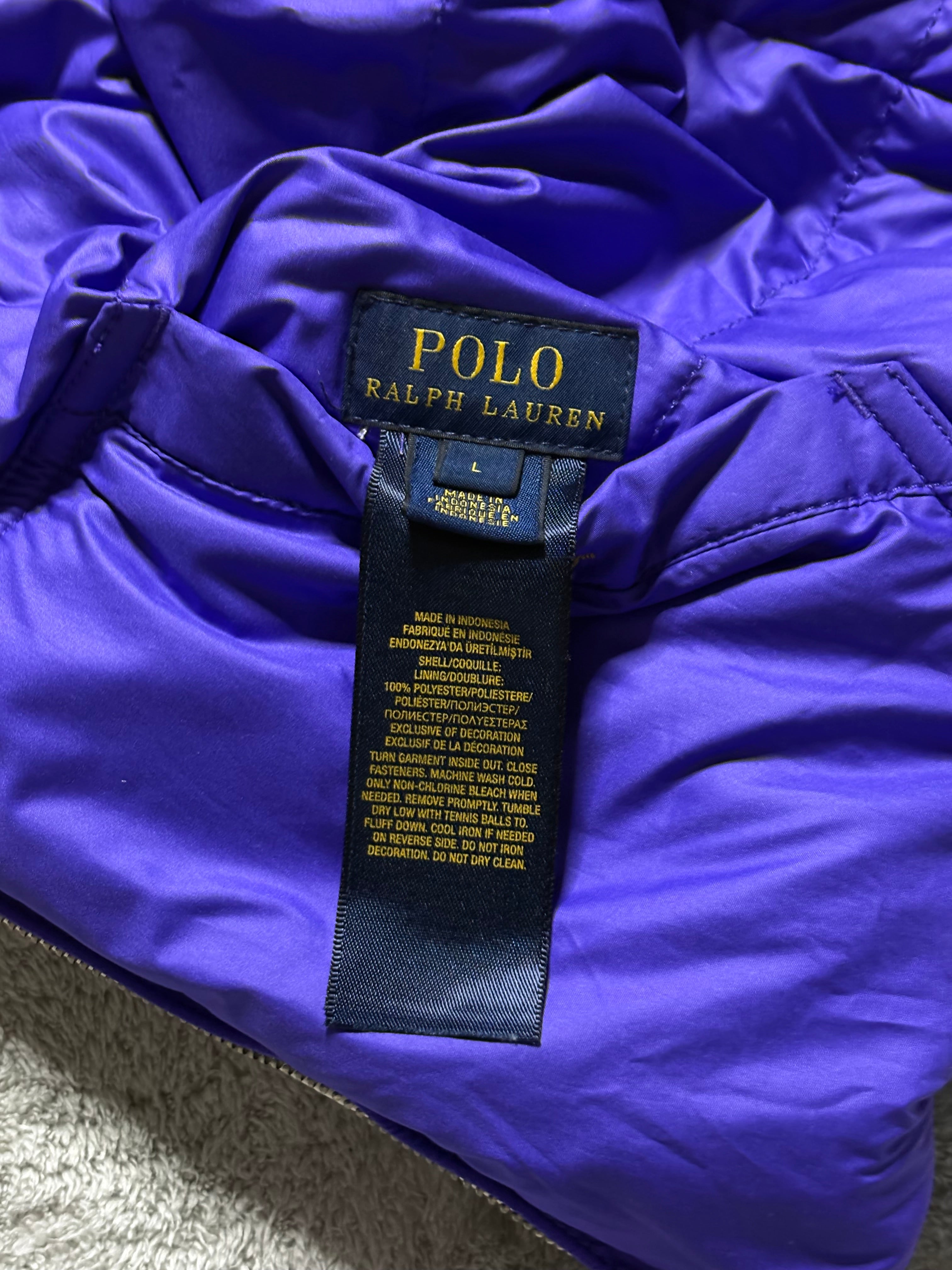 Ralph Lauren Wendeweste Daunenweste Blau Lila Reversible L