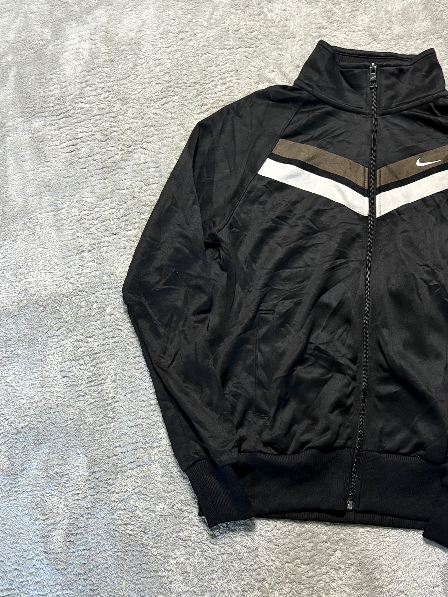 Nike Track Jacket Schwarz Vintage Y2K Swoosh M