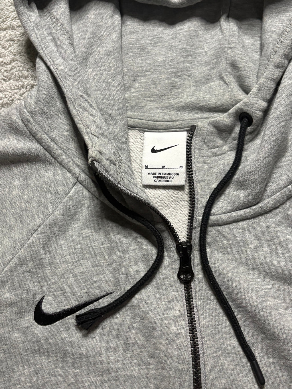Nike Zip Hoodie Grau Swoosh M