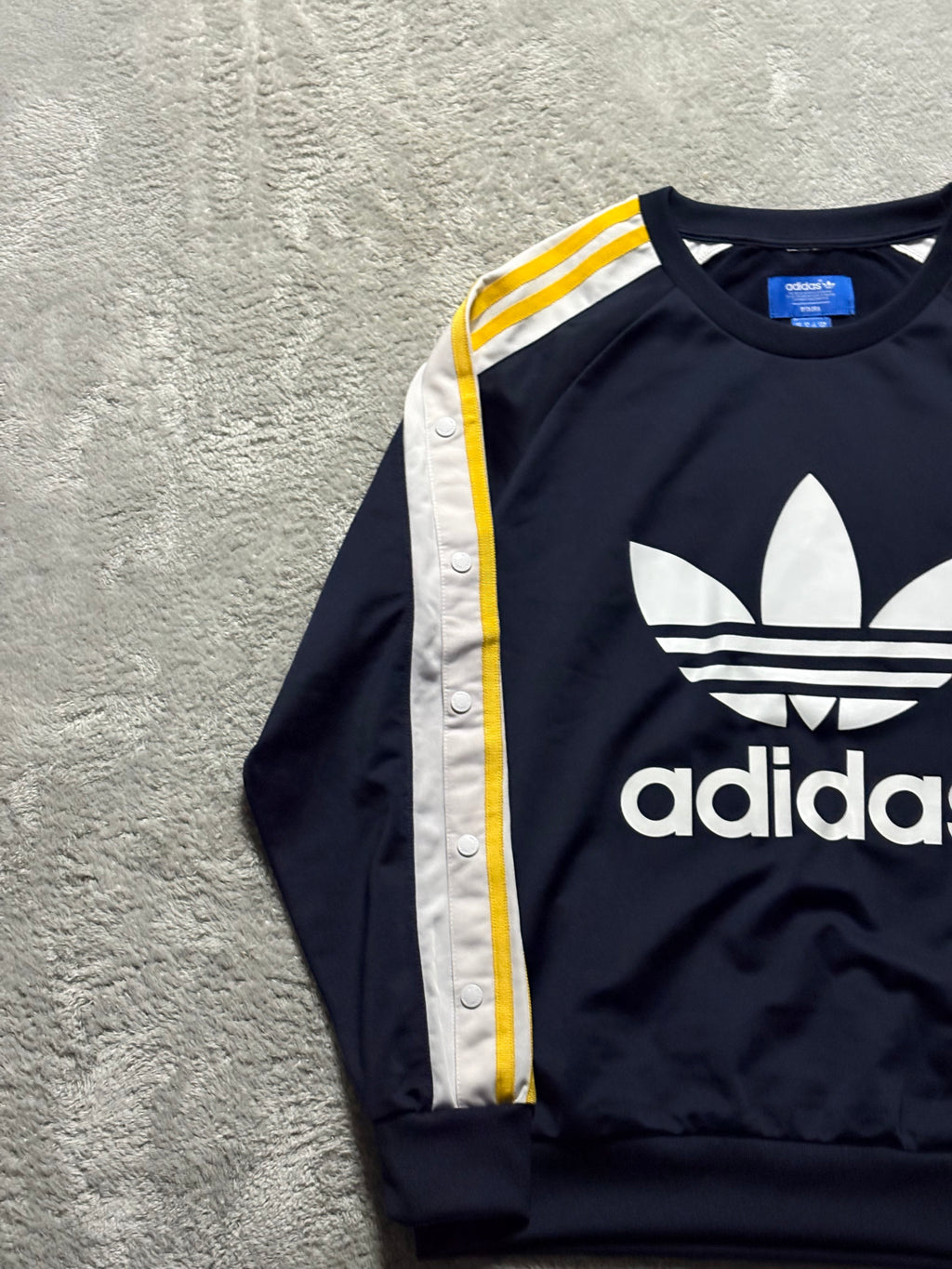 Adidas Originals Snap Button Pullover Trefoil Logo Backprint M