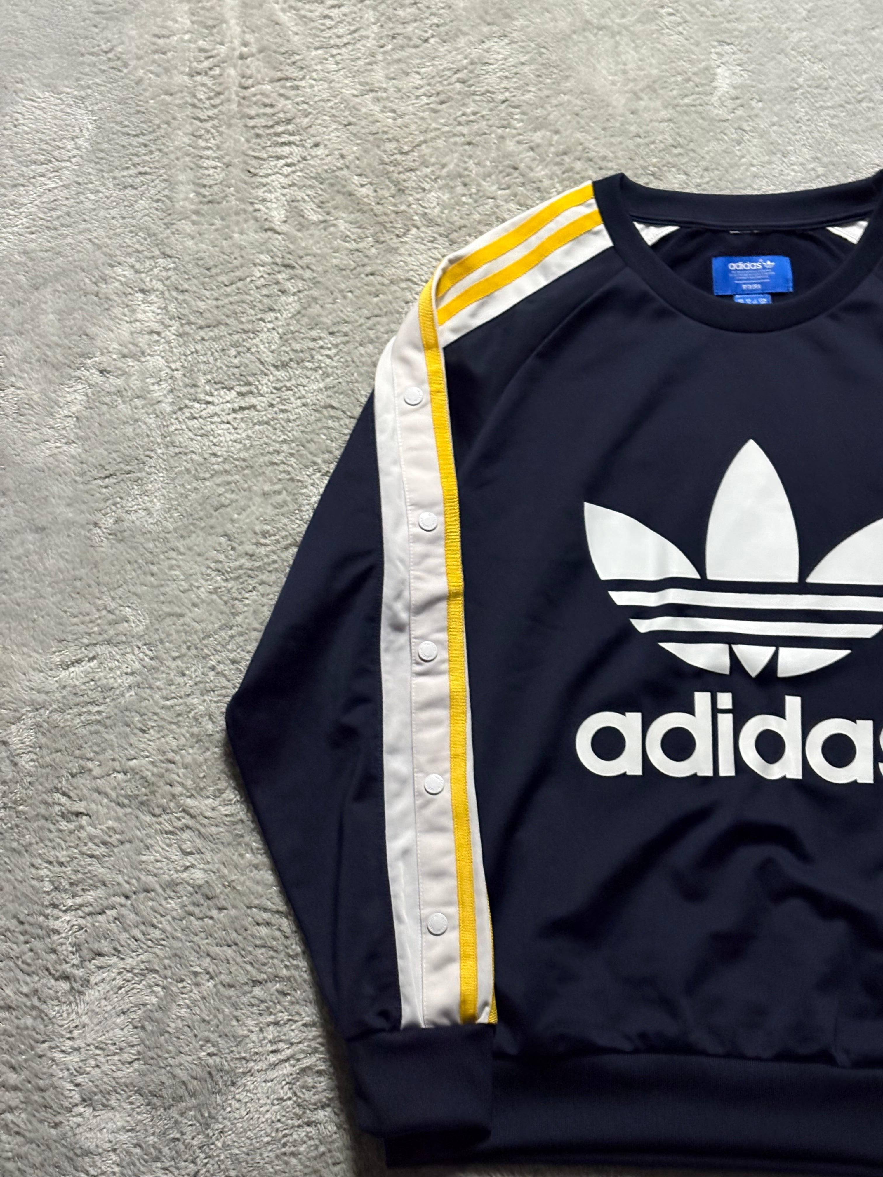 Adidas Originals Snap Button Pullover Trefoil Logo Backprint M