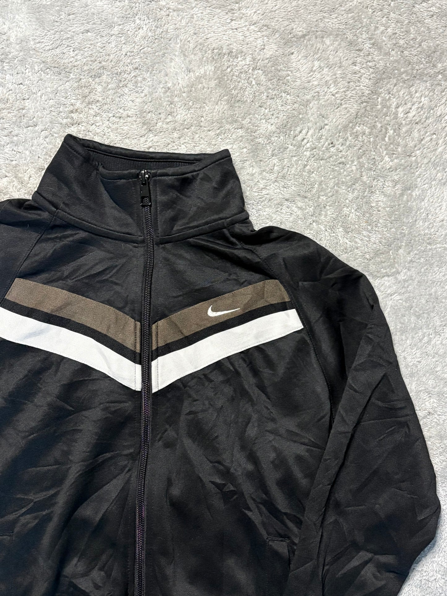 Nike Track Jacket Schwarz Vintage Y2K Swoosh M