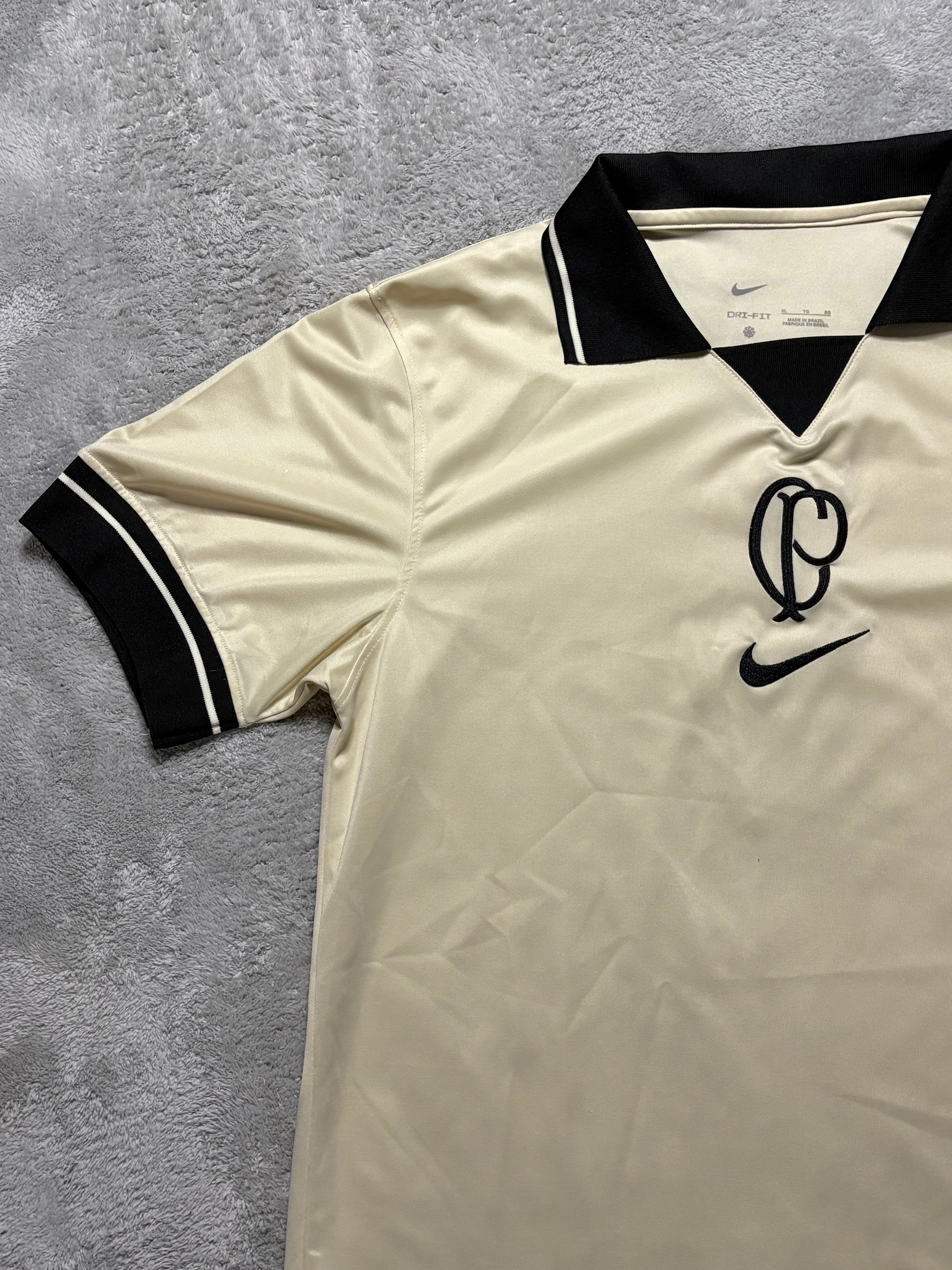 Nike Corinthians Dri-FIT Fußballtrikot Creme/Schwarz XL