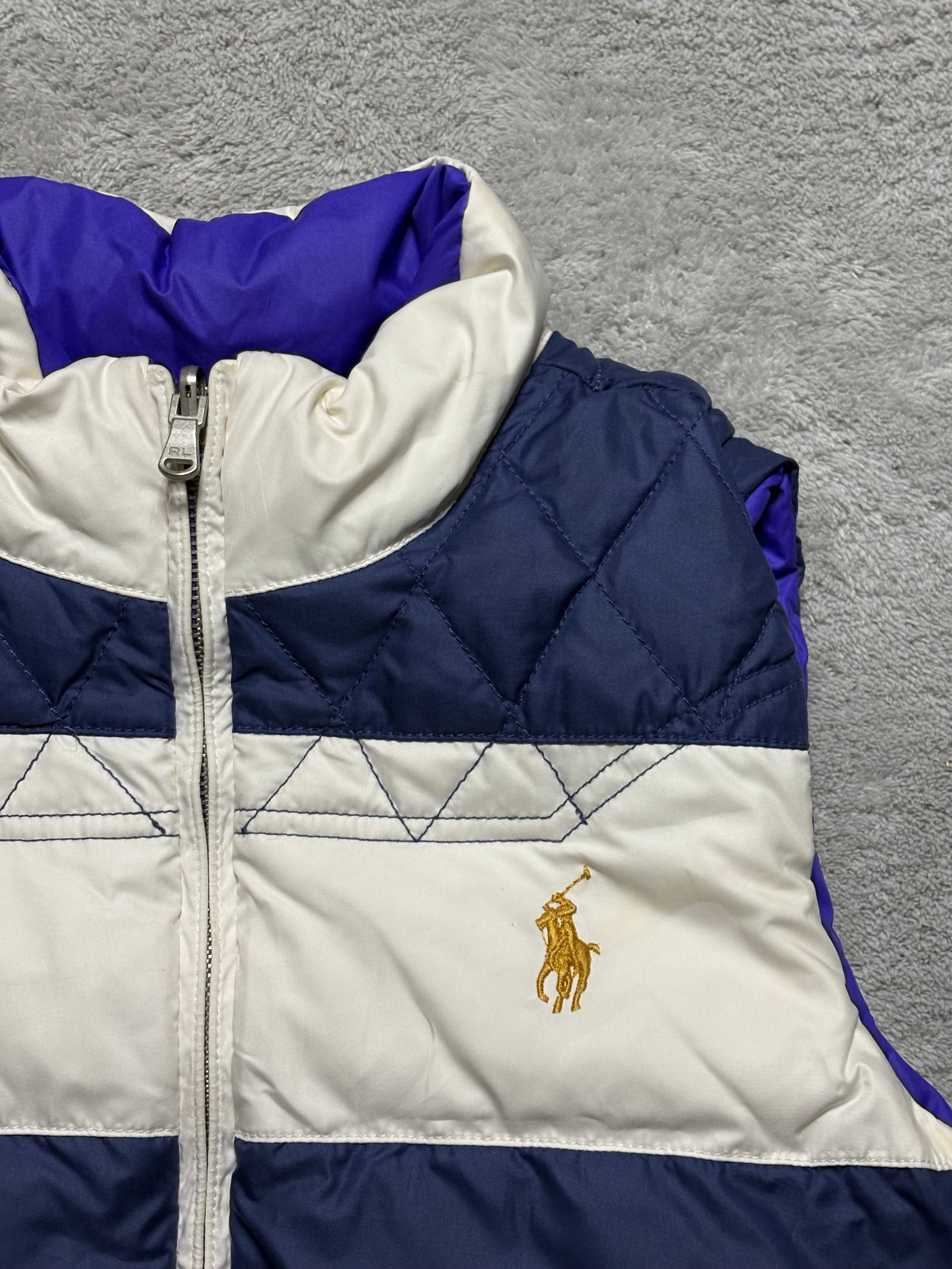 Ralph Lauren Wendeweste Daunenweste Blau Lila Reversible L