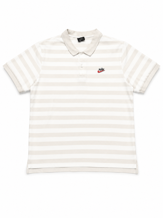 Nike Vintage Stripe Poloshirt Beige Creme XL