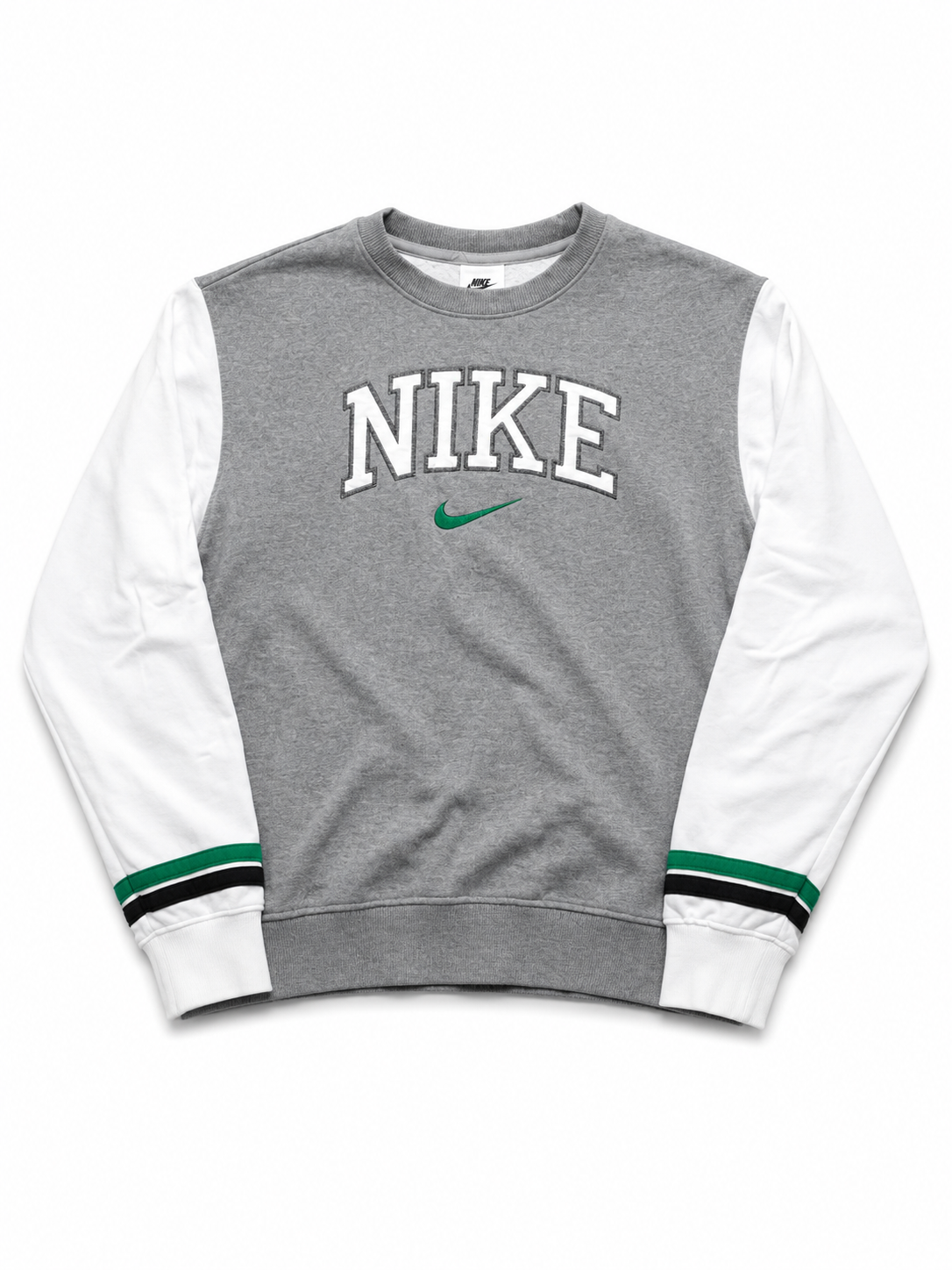 Nike Spellout Crewneck Grau Weiß Grün Vintage M
