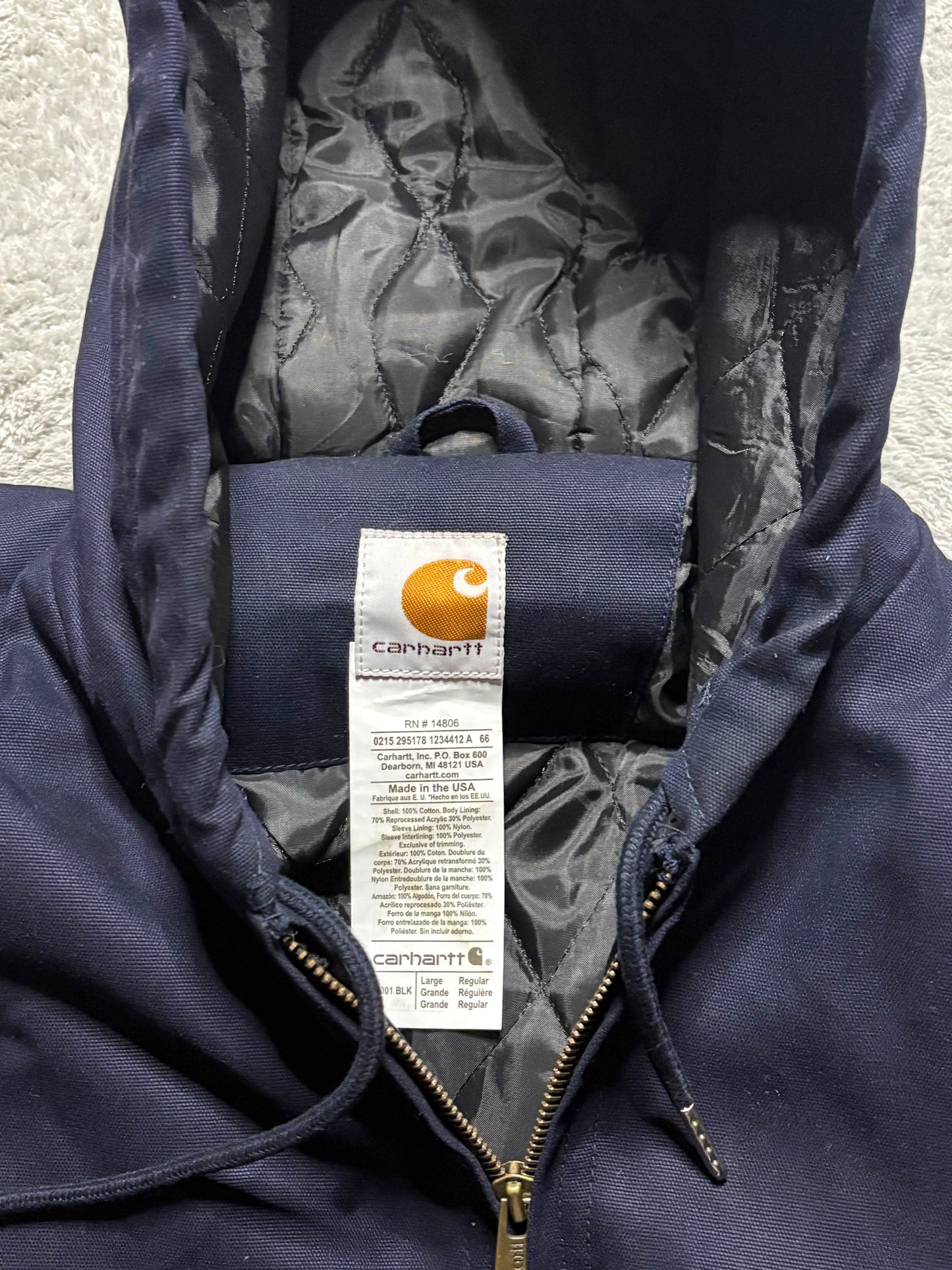 Carhartt Active Jacket Navy USA L 🇺🇸