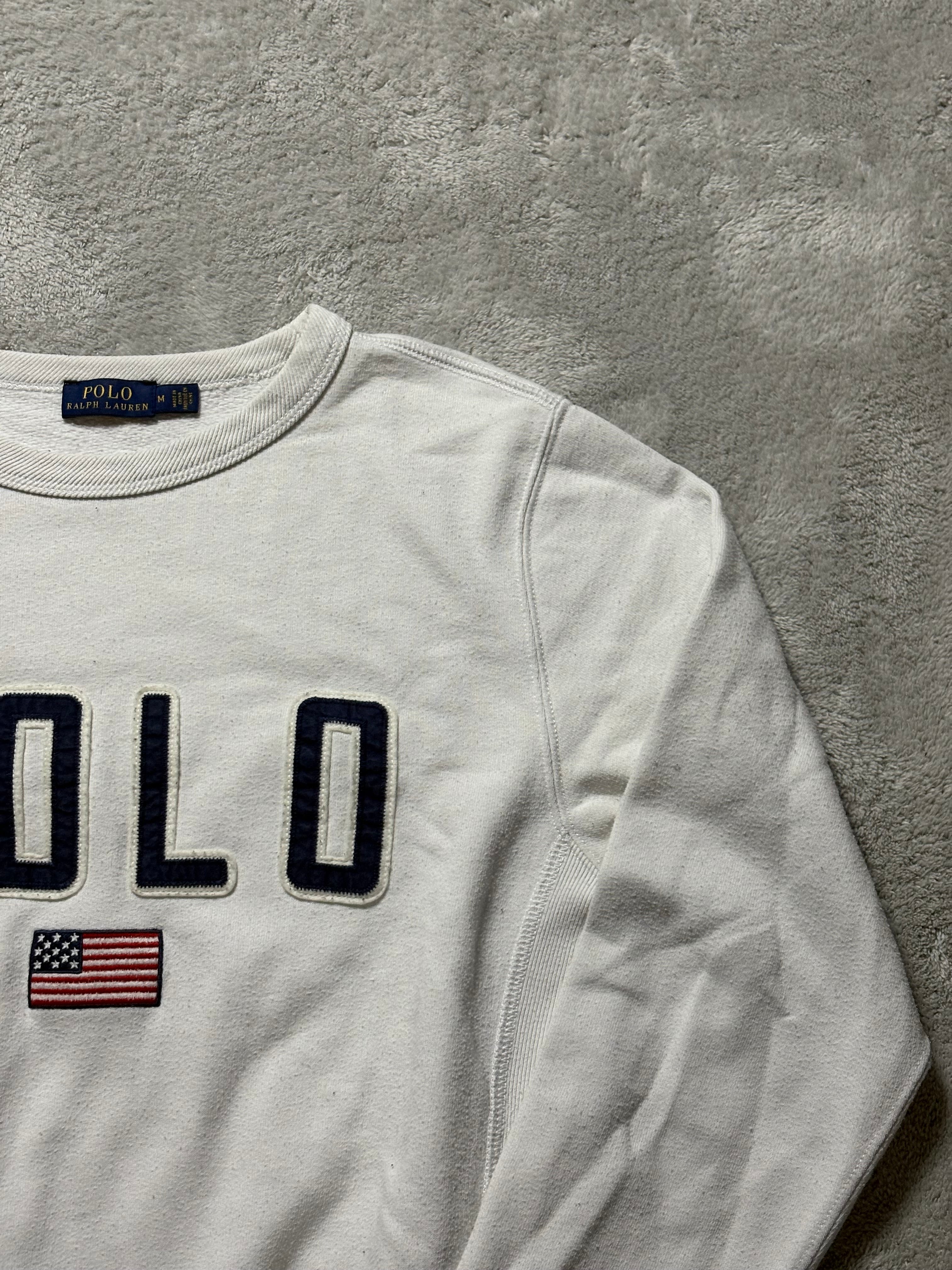 Polo Ralph Lauren USA Flag Sweatshirt Weiß M