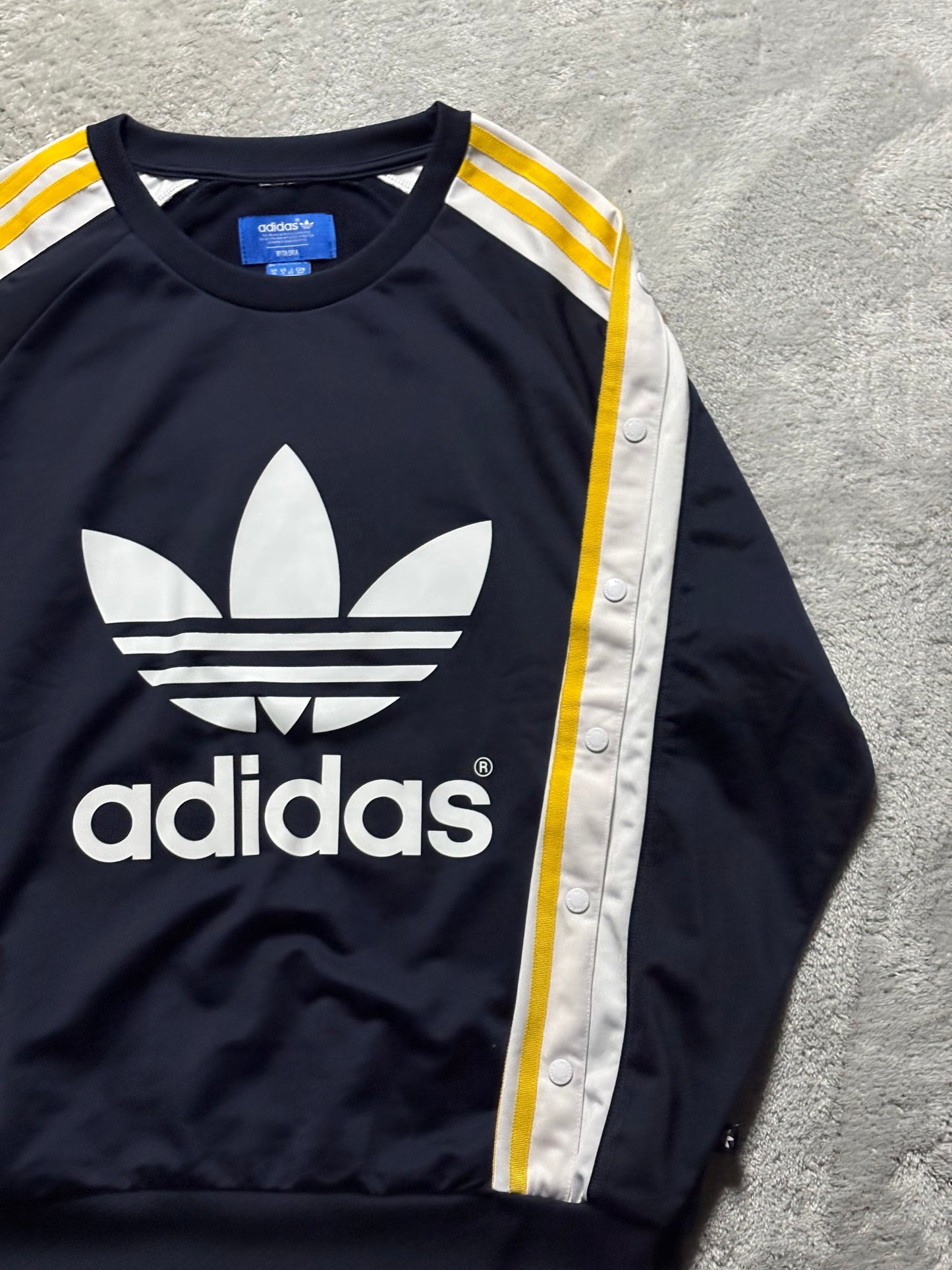 Adidas Originals Snap Button Pullover Trefoil Logo Backprint M
