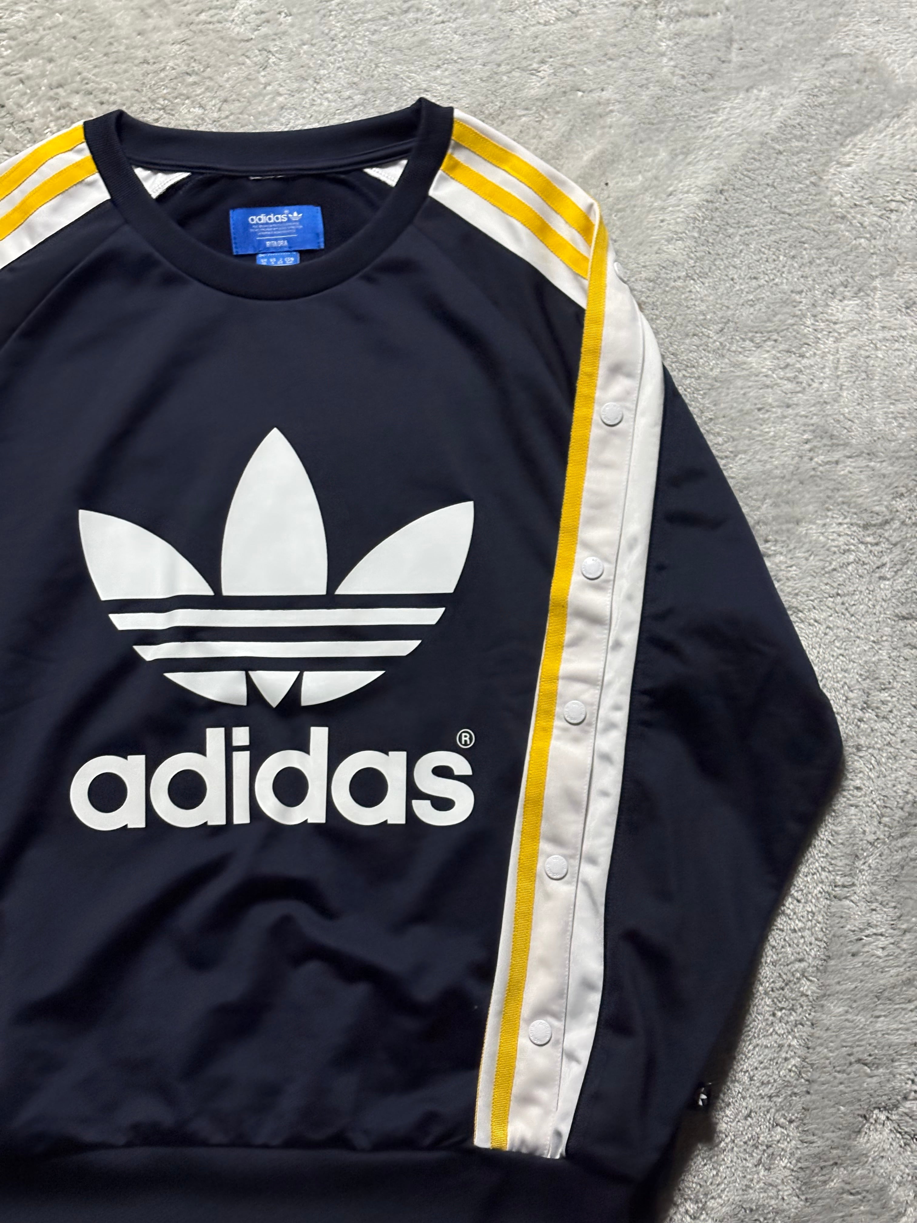 Adidas Originals Snap Button Pullover Trefoil Logo Backprint M