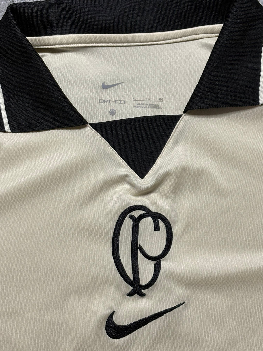 Nike Corinthians Dri-FIT Fußballtrikot Creme/Schwarz XL