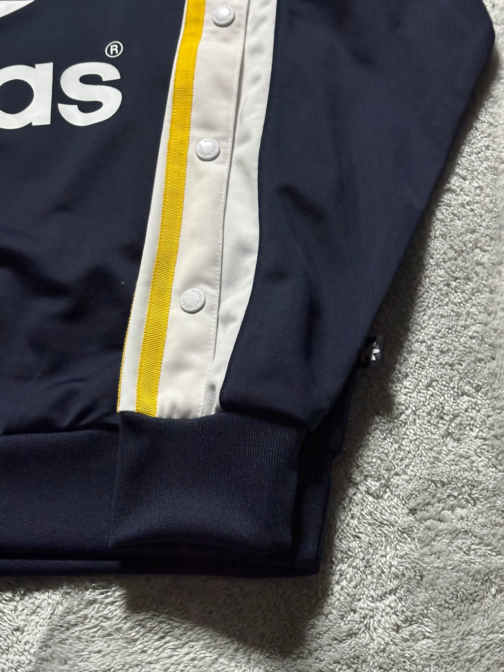 Adidas Originals Snap Button Pullover Trefoil Logo Backprint M