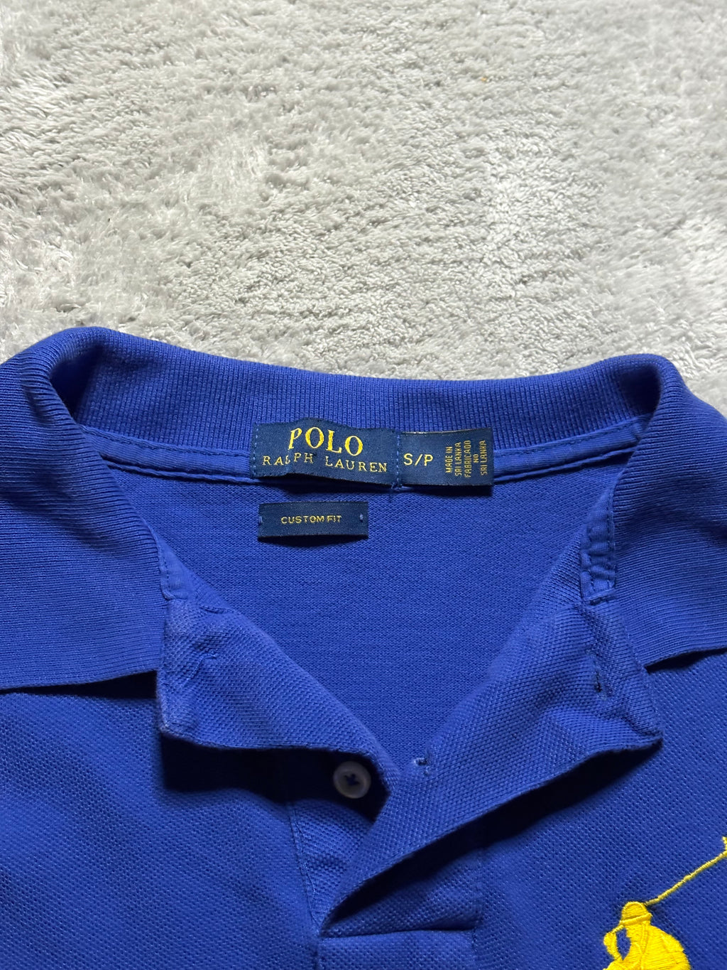 Polo Ralph Lauren Big Pony Poloshirt Blau Gelb S