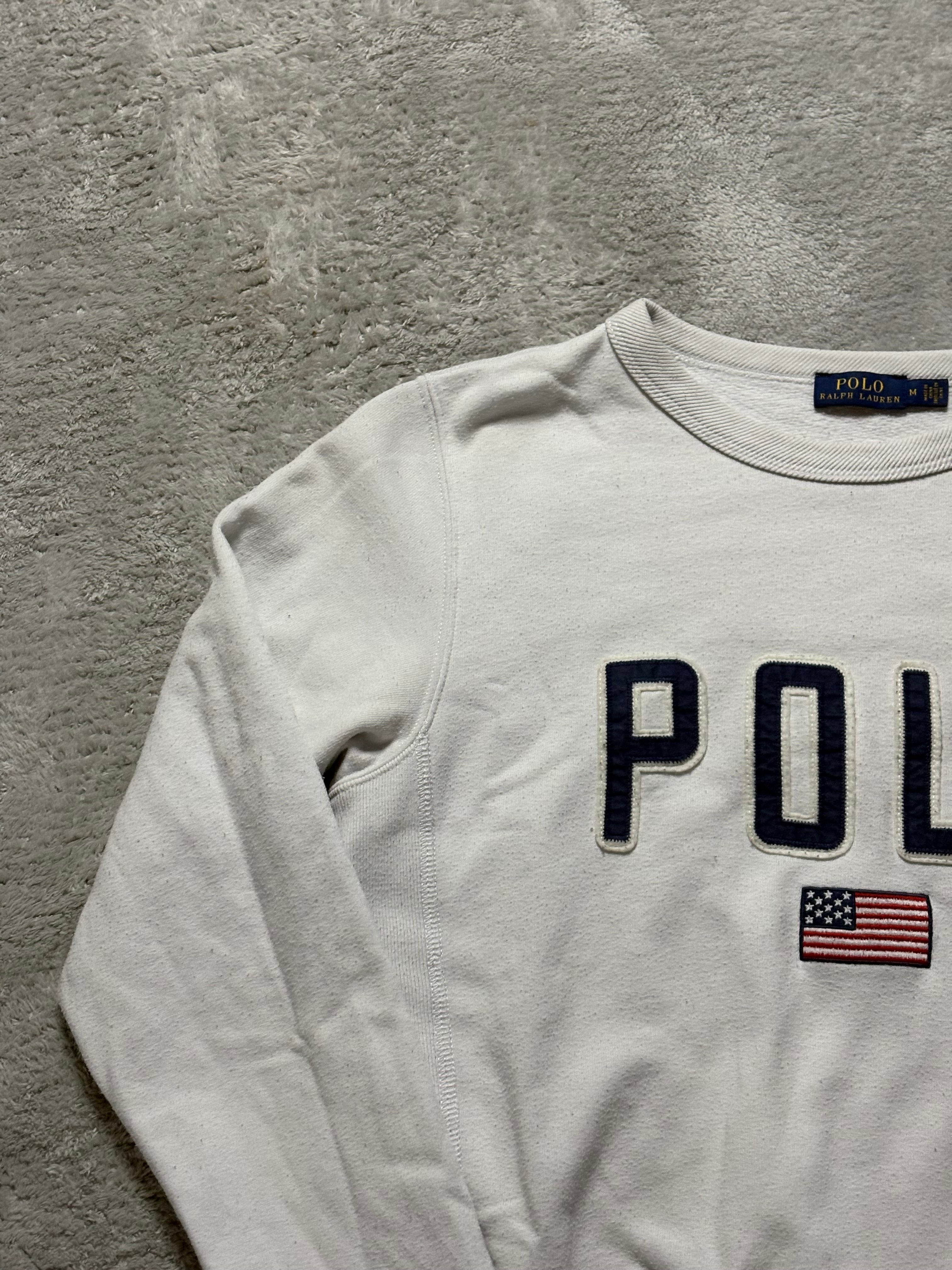 Polo Ralph Lauren USA Flag Sweatshirt Weiß M