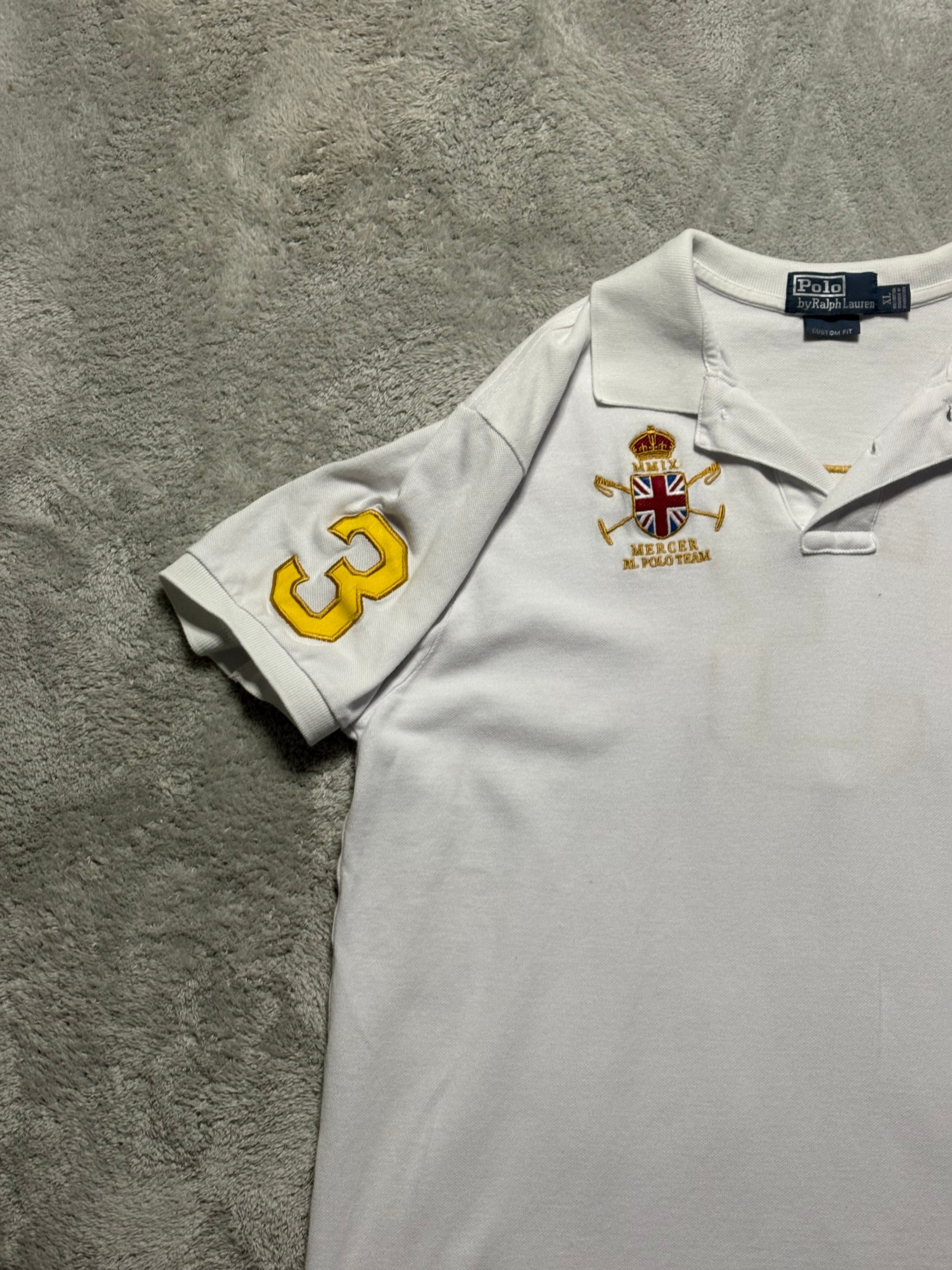 Ralph Lauren Vintage Big Pony Polo Weiß/Gold XL