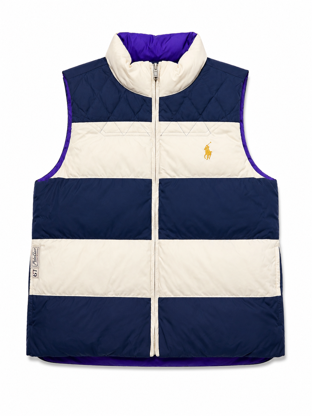 Ralph Lauren Wendeweste Daunenweste Blau Lila Reversible L