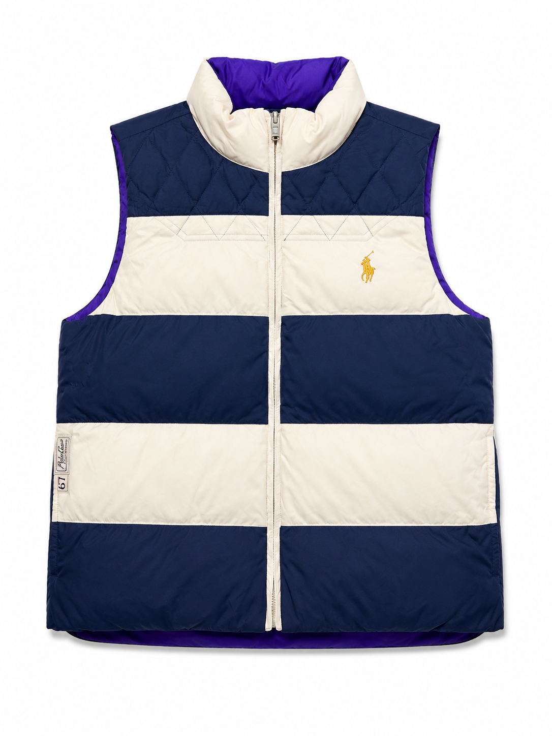 Ralph Lauren Wendeweste Daunenweste Blau Lila Reversible L