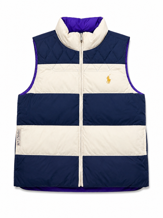 Ralph Lauren Wendeweste Daunenweste Blau Lila Reversible L
