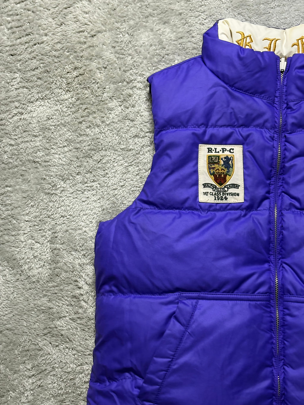 Ralph Lauren Wendeweste Daunenweste Blau Lila Reversible L