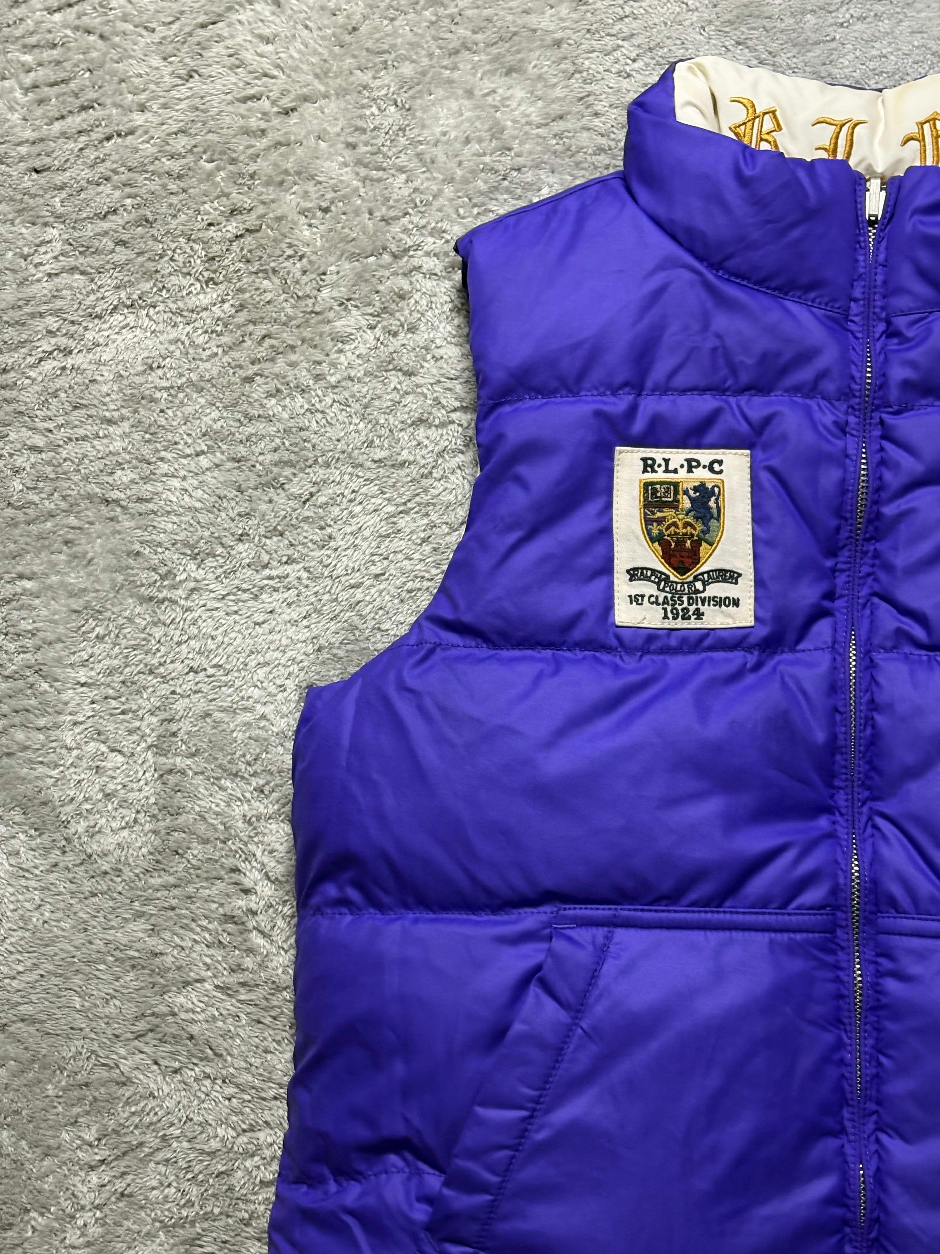 Ralph Lauren Wendeweste Daunenweste Blau Lila Reversible L
