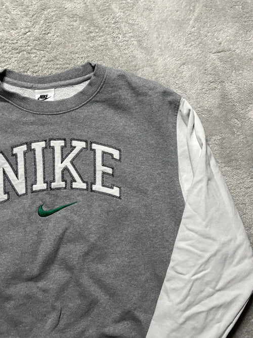 Nike Spellout Crewneck Grau Weiß Grün Vintage M