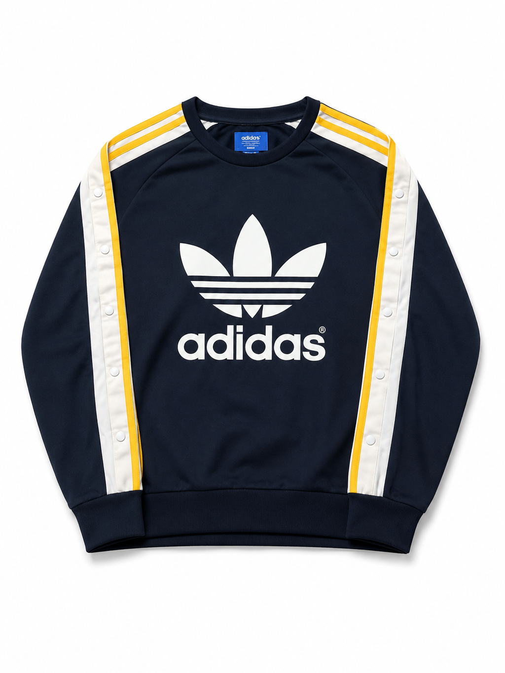 Adidas Originals Snap Button Pullover Trefoil Logo Backprint M