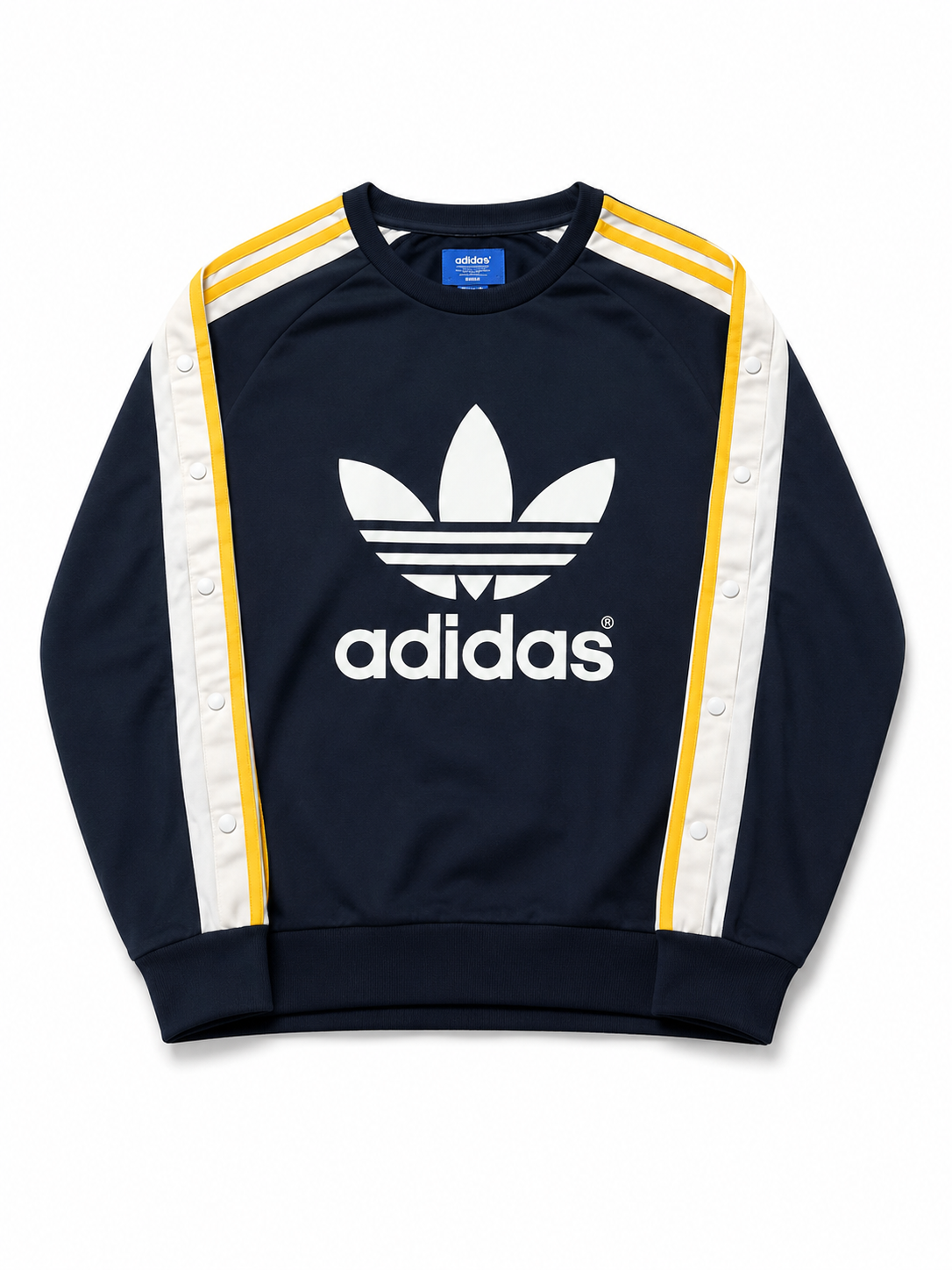 Adidas Originals Snap Button Pullover Trefoil Logo Backprint M