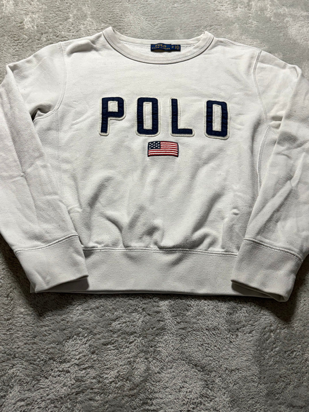 Polo Ralph Lauren USA Flag Sweatshirt Weiß M