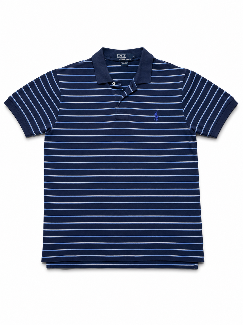 Polo Ralph Lauren Streifen Poloshirt Navy Blau XL