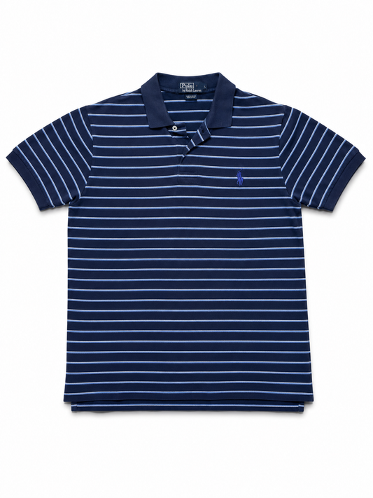 Polo Ralph Lauren Streifen Poloshirt Navy Blau XL