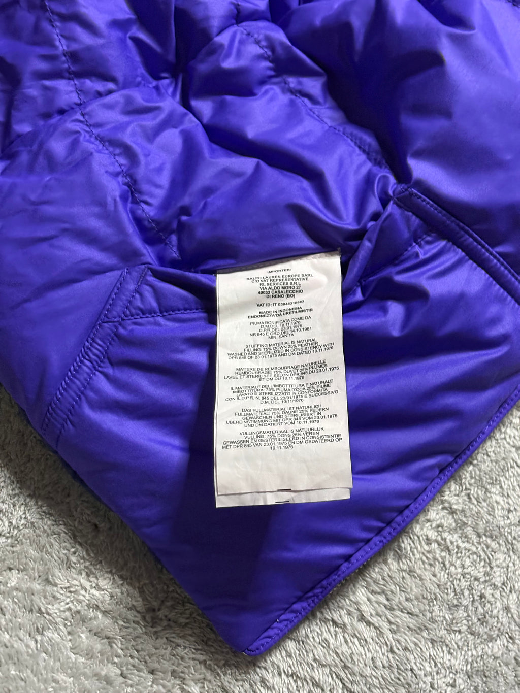 Ralph Lauren Wendeweste Daunenweste Blau Lila Reversible L