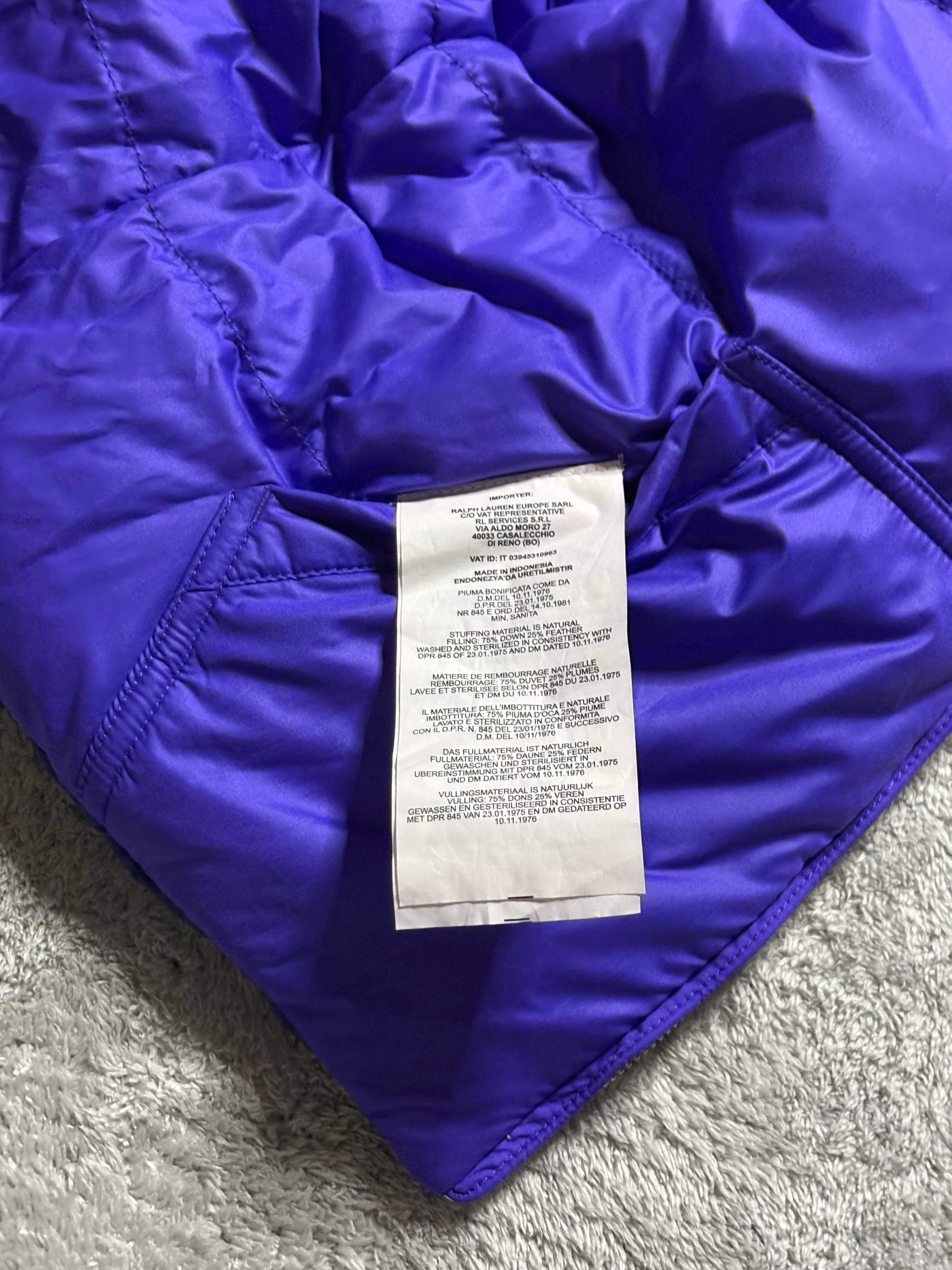 Ralph Lauren Wendeweste Daunenweste Blau Lila Reversible L
