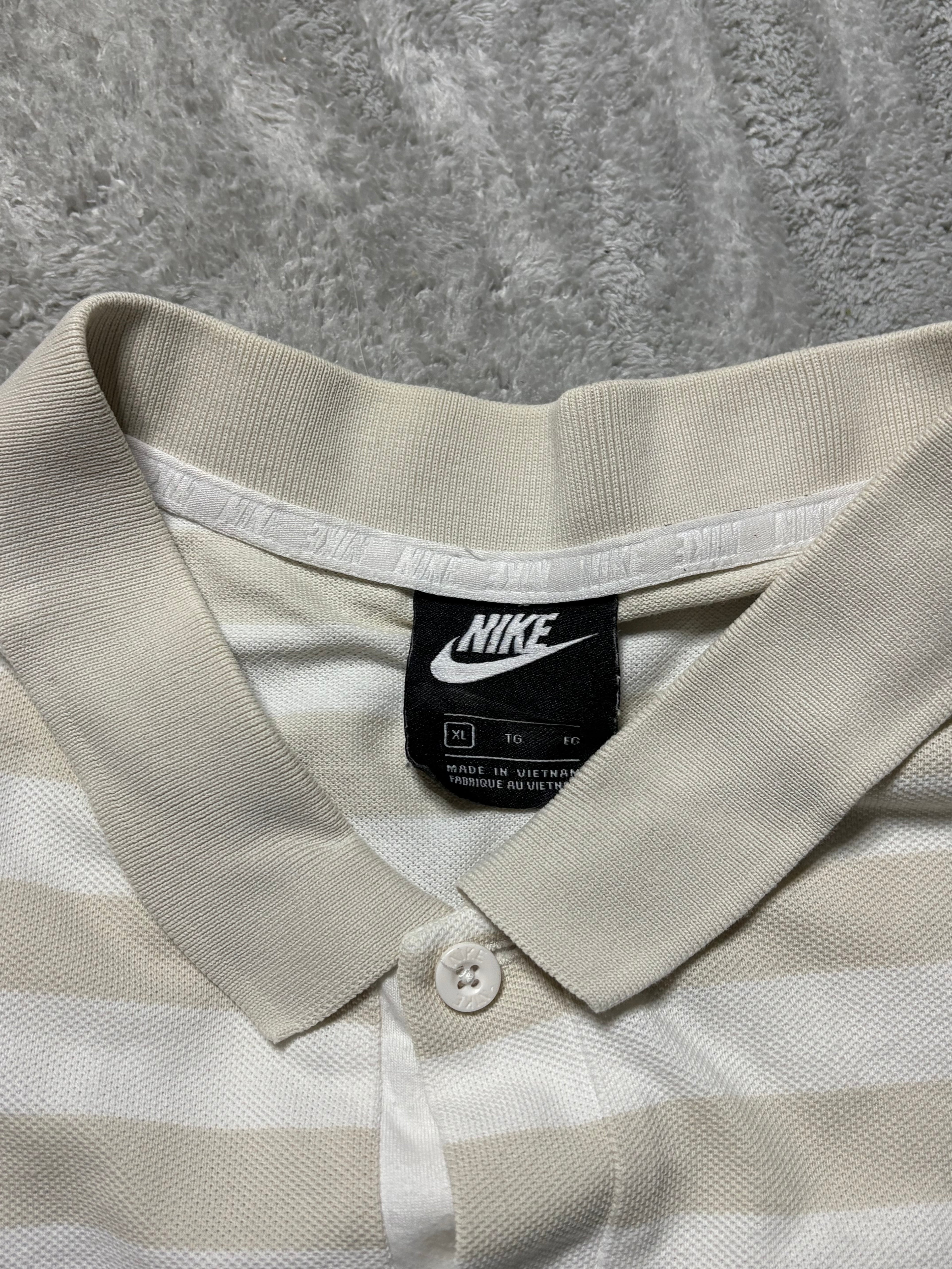 Nike Vintage Stripe Poloshirt Beige Creme XL
