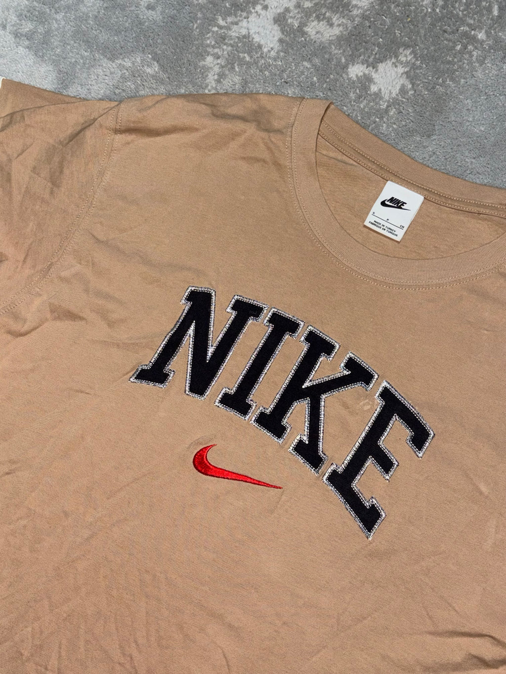 Nike Vintage T Shirt Tee Braun Stick S