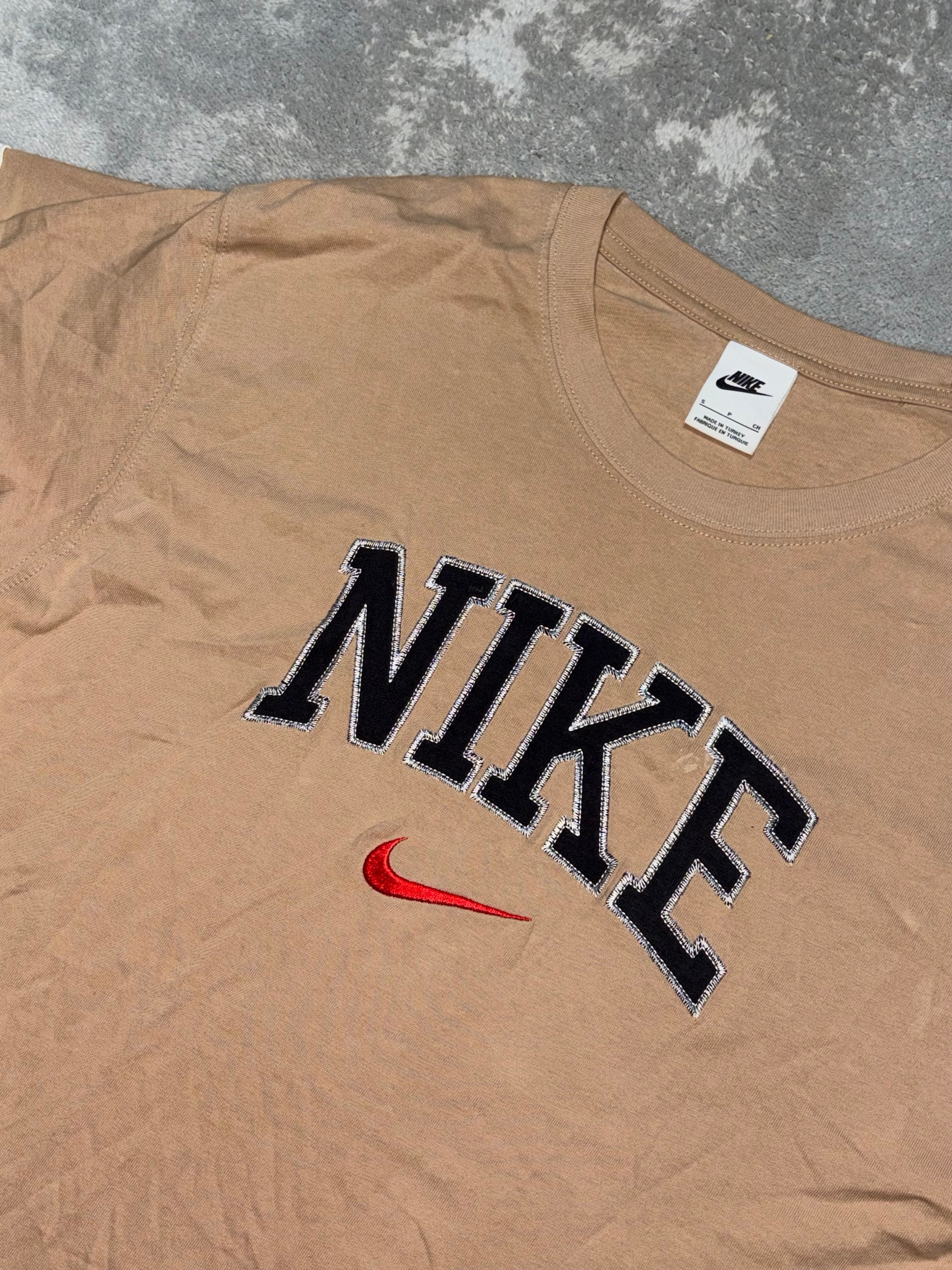 Nike Vintage T Shirt Tee Braun Stick S