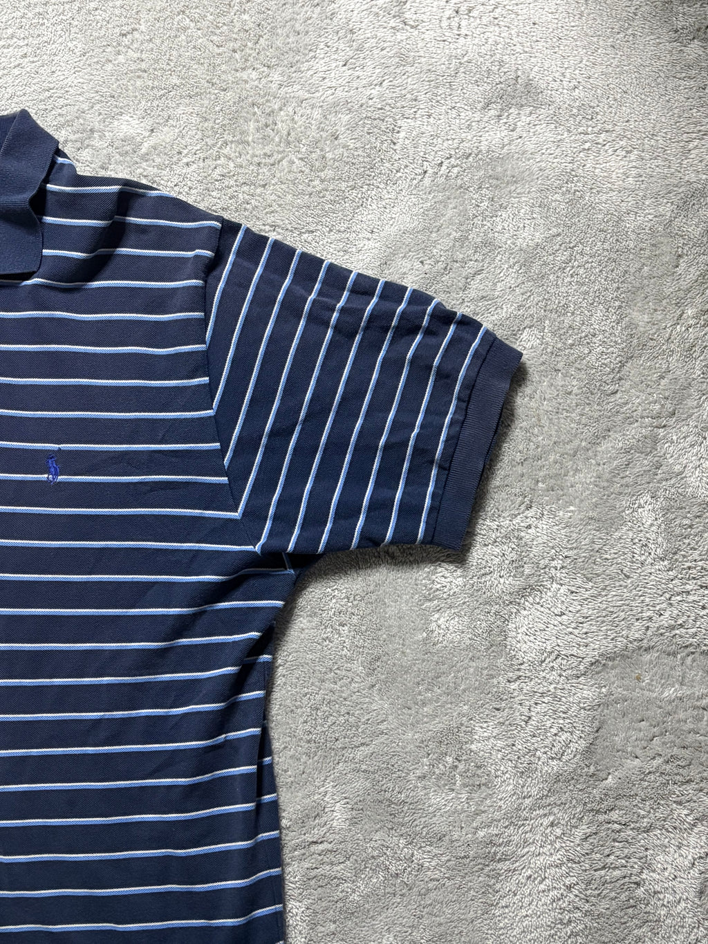 Polo Ralph Lauren Streifen Poloshirt Navy Blau XL