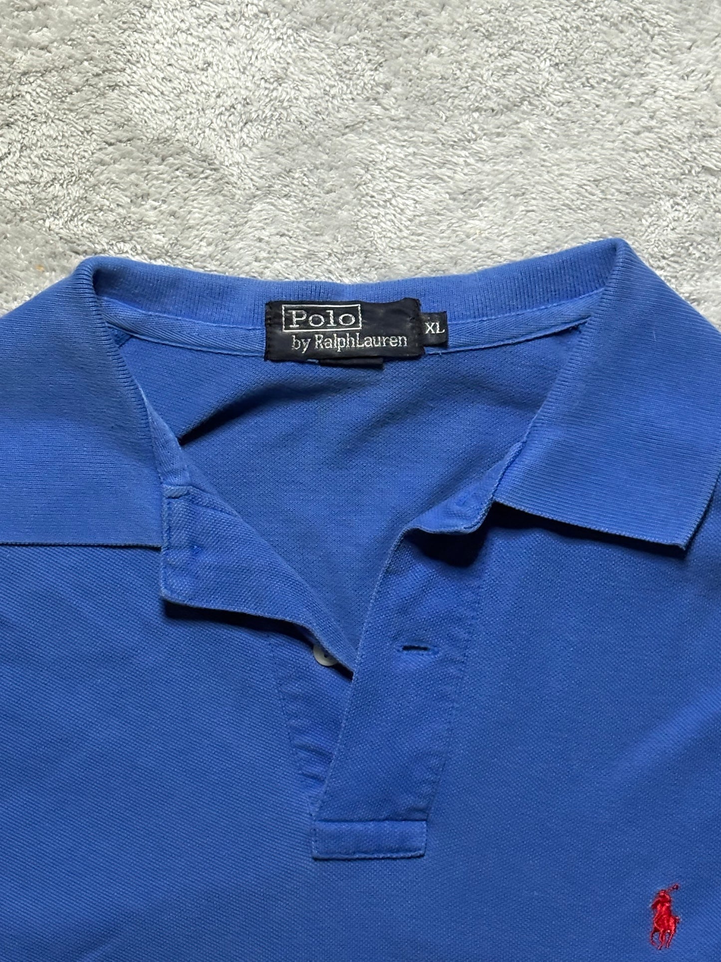 Polo Ralph Lauren Poloshirt Blau Rot Vintage XL