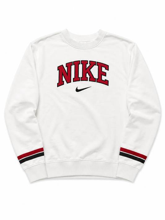 Nike Spellout Crewneck Sweater Weiß Rot Vintage S